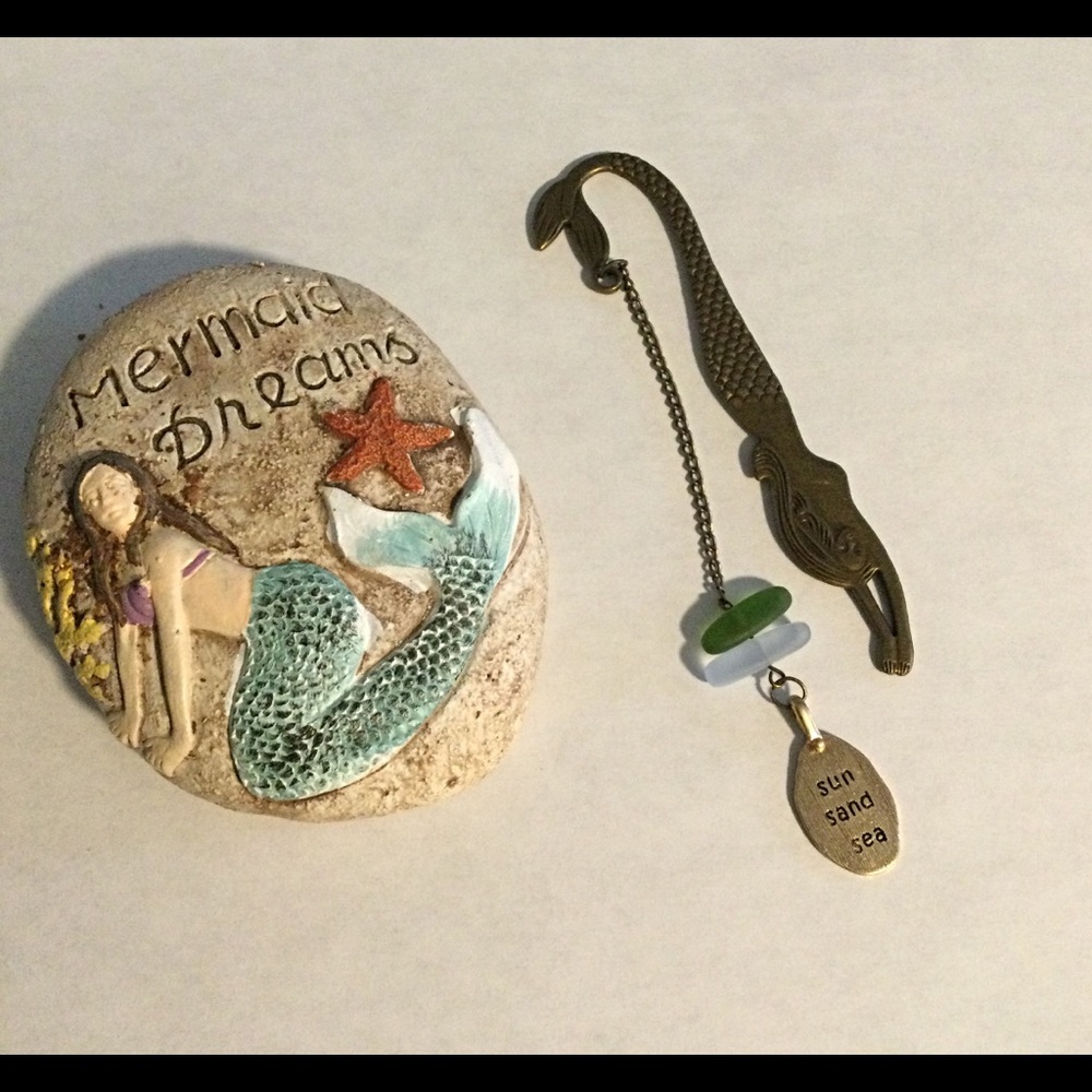 FINAL….Mermaid Bookmark, Sea Glass, Sun Sand Sea Charm